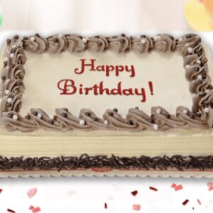 Red Ribbon New Mocha Dedication Cake 8x12